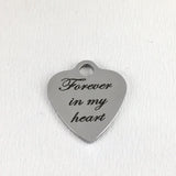 Forever in My Heart Engraved Heart Charm | Fashion Jewellery Outlet | Fashion Jewellery Outlet