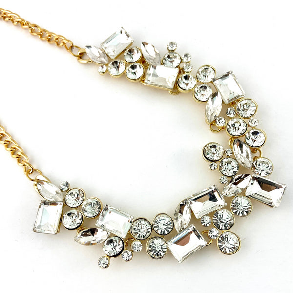 Elegant Mixed Shape Crystal Necklace | Fashion Jewellery Outlet | Fashion Jewellery Outlet