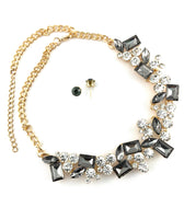 Elegant Crystal Necklace, Black Stones | Fashion Jewellery Outlet | Fashion Jewellery Outlet