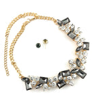 Elegant Crystal Necklace, Black Stones | Fashion Jewellery Outlet | Fashion Jewellery Outlet
