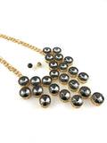 Elegant Crystal Necklace Silver Night Stones| Fashion Jewellery Outlet | Fashion Jewellery Outlet