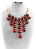 Elegant Crystal Necklace, Burgundy | Fashion Jewellery Outlet | Fashion Jewellery Outlet