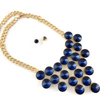 Elegant Crystal Necklace, Navy Blue Stones | Fashion Jewellery Outlet | Fashion Jewellery Outlet