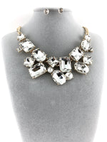 Elegant Crystal Necklace, Clear Stone | Fashion Jewellery Outlet | Fashion Jewellery Outlet