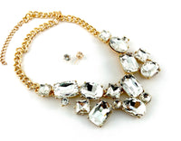 Elegant Crystal Necklace, Clear Stone | Fashion Jewellery Outlet | Fashion Jewellery Outlet