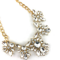 Elegant Floral Flower Crystal Necklace | Fashion Jewellery Outlet | Fashion Jewellery Outlet