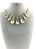 Elegant Teardrop Crystal Necklace, Stones | Fashion Jewellery Outlet | Fashion Jewellery Outlet