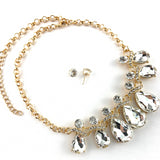 Elegant Teardrop Crystal Necklace, Stones | Fashion Jewellery Outlet | Fashion Jewellery Outlet
