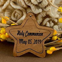 Star Shape Communion Personalized Wood Tags | Fashion Jewellery Outlet | Fashion Jewellery Outlet