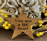 Star Wood Engraved Tags, You are a BK Star! | Fashion Jewellery Outlet | Fashion Jewellery Outlet