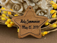 Star Shape Communion Personalized Wood Tags | Fashion Jewellery Outlet | Fashion Jewellery Outlet