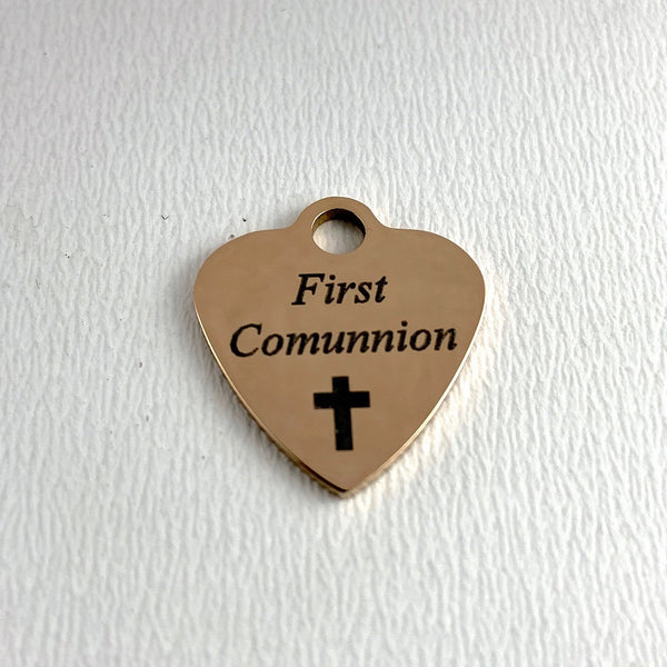First Communion Charm, Rose Gold | Fashion Jewellery Outlet | Fashion Jewellery Outlet