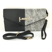 Black and Grey Clutch | Fashion Jewellery Outlet | Fashion Jewellery Outlet