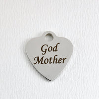 God Mother Heart Engraved Charm | Fashion Jewellery Outlet | Fashion Jewellery Outlet