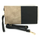 Tan and Black Clutch | Fashion Jewellery Outlet | Fashion Jewellery Outlet
