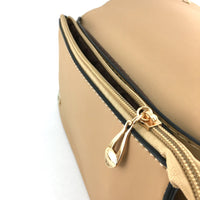 Beige Clutch with Black Button | Fashion Jewellery Outlet | Fashion Jewellery Outlet