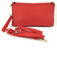 Red Clutch with Black Button | Fashion Jewellery Outlet | Fashion Jewellery Outlet
