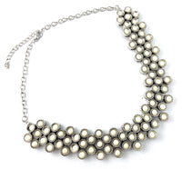 Ivory Stone Silver Necklace | Fashion Jewellery Outlet | Fashion Jewellery Outlet