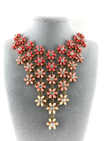 Flower Shape Shaded Pink Necklace | Fashion Jewellery Outlet | Fashion Jewellery Outlet