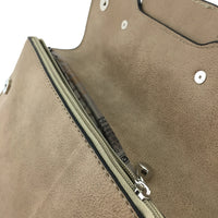 Beige Chain Detail Faux Leather Clutch | Fashion Jewellery Outlet | Fashion Jewellery Outlet