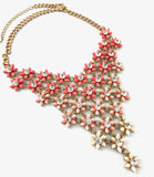 Flower Shape Shaded Pink Necklace | Fashion Jewellery Outlet | Fashion Jewellery Outlet