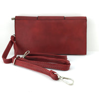 Burgundy Chain Detail Faux Leather Clutch | Fashion Jewellery Outlet | Fashion Jewellery Outlet