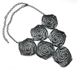 Black Enamel Rose Necklace | Fashion Jewellery Outlet | Fashion Jewellery Outlet