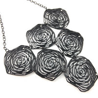 Black Enamel Rose Necklace | Fashion Jewellery Outlet | Fashion Jewellery Outlet