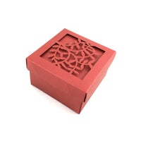 Square Laser Cut Burgundy Paper Gift Box | Fashion Jewellery Outlet | Fashion Jewellery Outlet