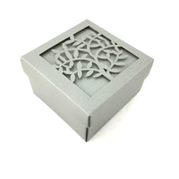 Square Small Grey Paper Gift Box Jewelry | Fashion Jewellery Outlet | Fashion Jewellery Outlet