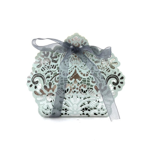 Baby Blue Silver Laser Cut Paper Gift Box | Fashion Jewellery Outlet | Fashion Jewellery Outlet
