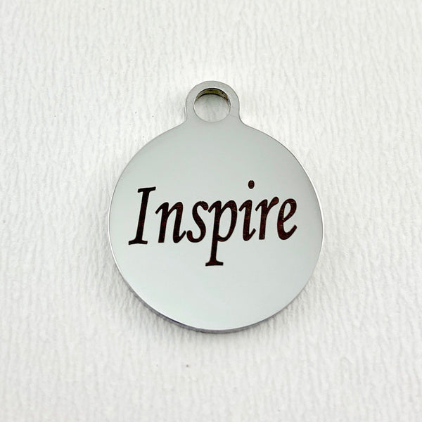 Inspire Laser Engraved Charm | Fashion Jewellery Outlet | Fashion Jewellery Outlet