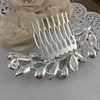 Silver Hair Comb, Bridal Hair Piece | Fashion Jewellery Outlet | Fashion Jewellery Outlet