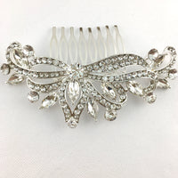 Silver Crystal Hair Comb, Bridal Hair Piece | Fashion Jewellery Outlet | Fashion Jewellery Outlet