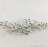 Silver Crystal and Pearl Flexible Hair Comb | Fashion Jewellery Outlet | Fashion Jewellery Outlet