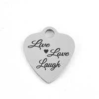 Live Love Laugh Heart Charm, Rose Gold | Fashion Jewellery Outlet | Fashion Jewellery Outlet