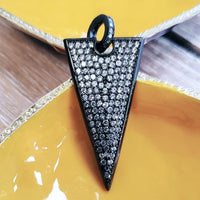CZ Micro Pave Triangle Brass Dagger Charm | Fashion Jewellery Outlet | Fashion Jewellery Outlet
