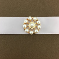 Gold Invitation Buckle with Pearls | Fashion Jewellery Outlet | Fashion Jewellery Outlet
