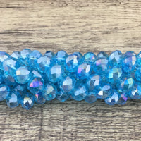 10mm Faceted Rondelle Blue AB Glass Bead | Fashion Jewellery Outlet | Fashion Jewellery Outlet