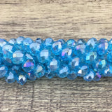8mm Faceted Rondelle Light Blue AB Glass Bead | Fashion Jewellery Outlet | Fashion Jewellery Outlet