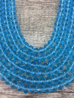 10mm Faceted Rondelle Aquamarine Glass Bead | Fashion Jewellery Outlet | Fashion Jewellery Outlet
