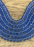 10mm Faceted Rondelle Sapphire Glass Bead | Fashion Jewellery Outlet | Fashion Jewellery Outlet