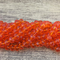 10mm Faceted Rondelle Orange Glass Bead | Fashion Jewellery Outlet | Fashion Jewellery Outlet