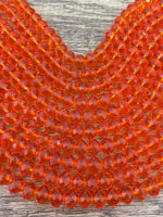 10mm Faceted Rondelle Orange Glass Bead | Fashion Jewellery Outlet | Fashion Jewellery Outlet