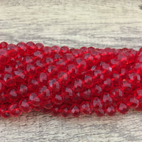 10mm Faceted Rondelle Red Glass Bead | Fashion Jewellery Outlet | Fashion Jewellery Outlet