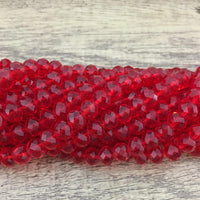 6mm Faceted Rondelle Red Glass Bead | Fashion Jewellery Outlet | Fashion Jewellery Outlet