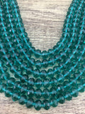 10mm Faceted Rondelle Green Glass Bead | Fashion Jewellery Outlet | Fashion Jewellery Outlet