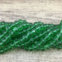 10mm Faceted Rondelle Green Glass Bead | Fashion Jewellery Outlet | Fashion Jewellery Outlet