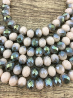 10mm Faceted Rondelle Half Coated Glass Bead| Fashion Jewellery Outlet | Fashion Jewellery Outlet