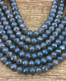 10mm Faceted Rondelle Half Coated Glass Bead| Fashion Jewellery Outlet | Fashion Jewellery Outlet